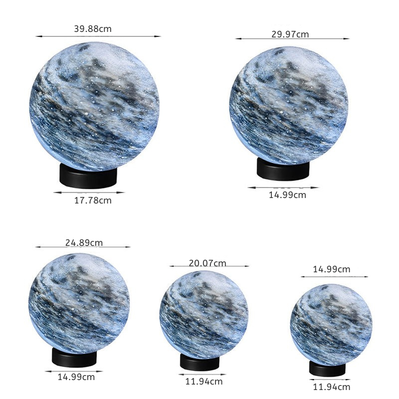 Martina Round Planets Design Glass Outdoor Fence Post Lights