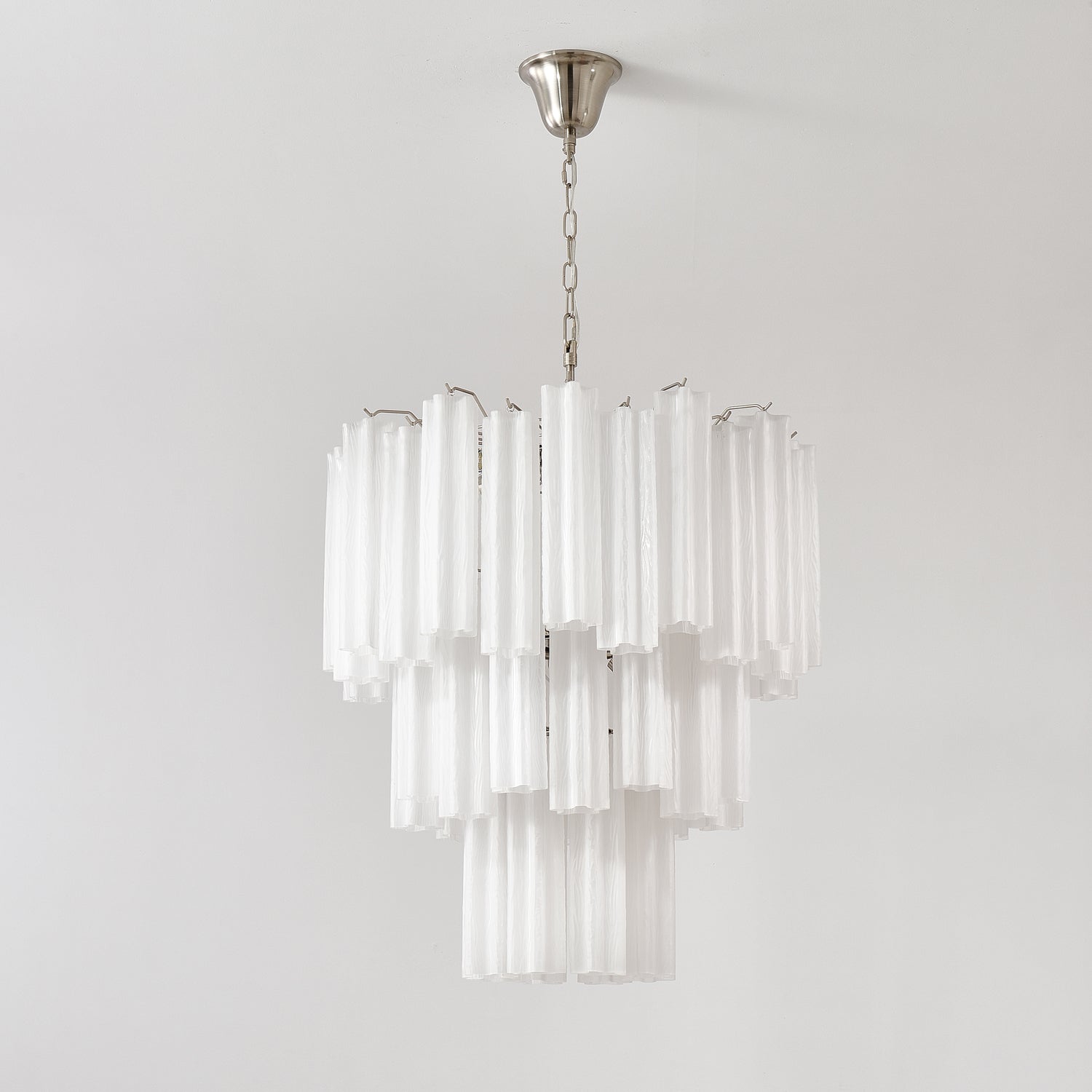 Aurora Chandelier Frosted Glass Tubes Layered Minimalist-Neutral Decor