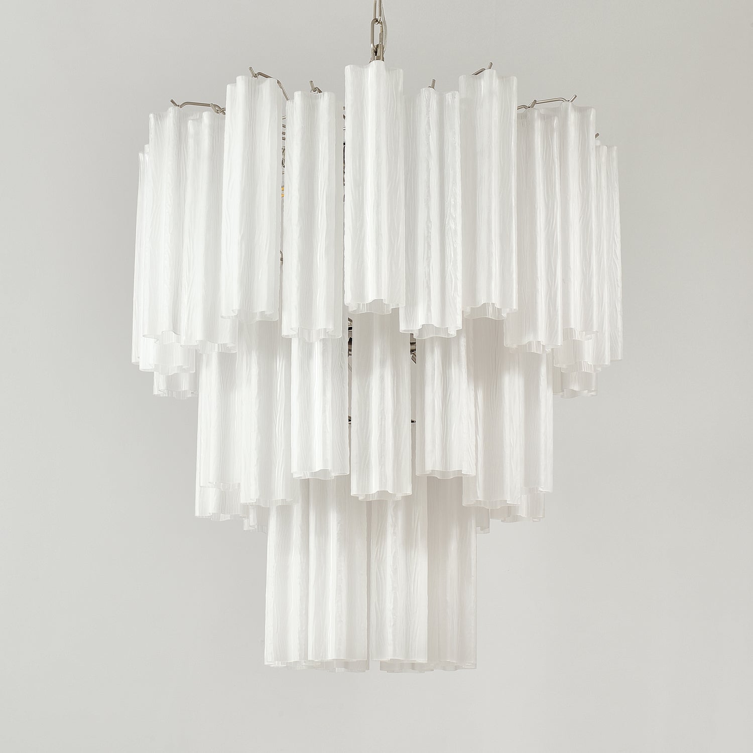 Aurora Chandelier Frosted Glass Tubes Layered Minimalist-Neutral Decor