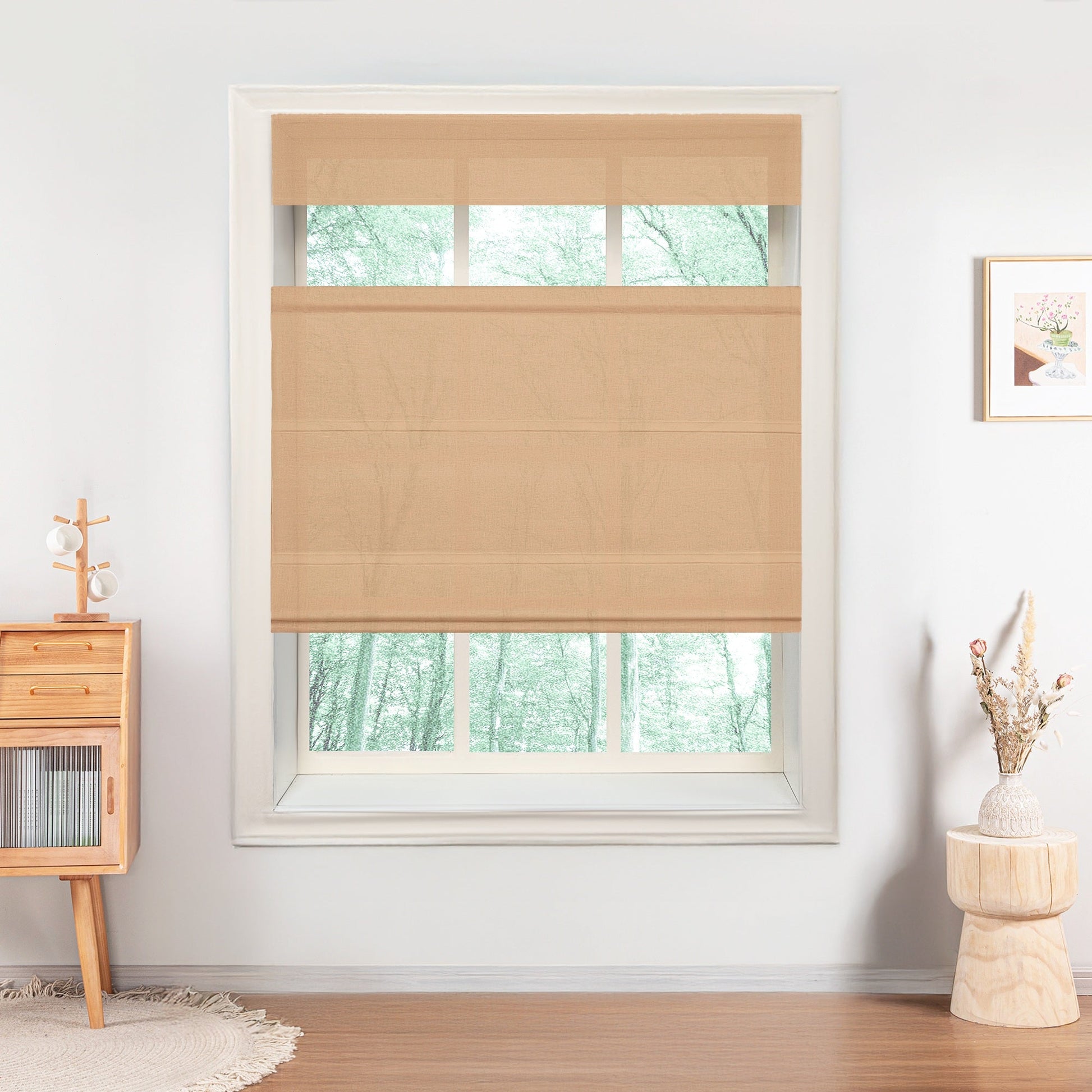 Belgian Flax Linen Roman Shades & Blinds | Top Down Bottom Up-Neutral Decor