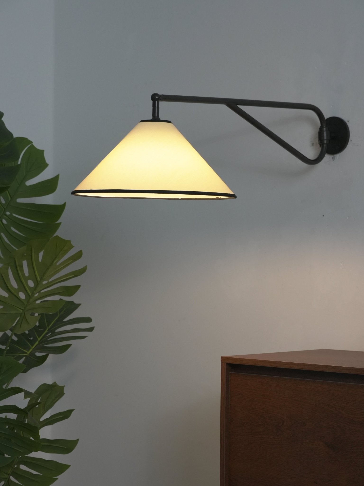 Zane Diaphane Minimalist Swing Fabric Wall Lamp-Neutral Decor