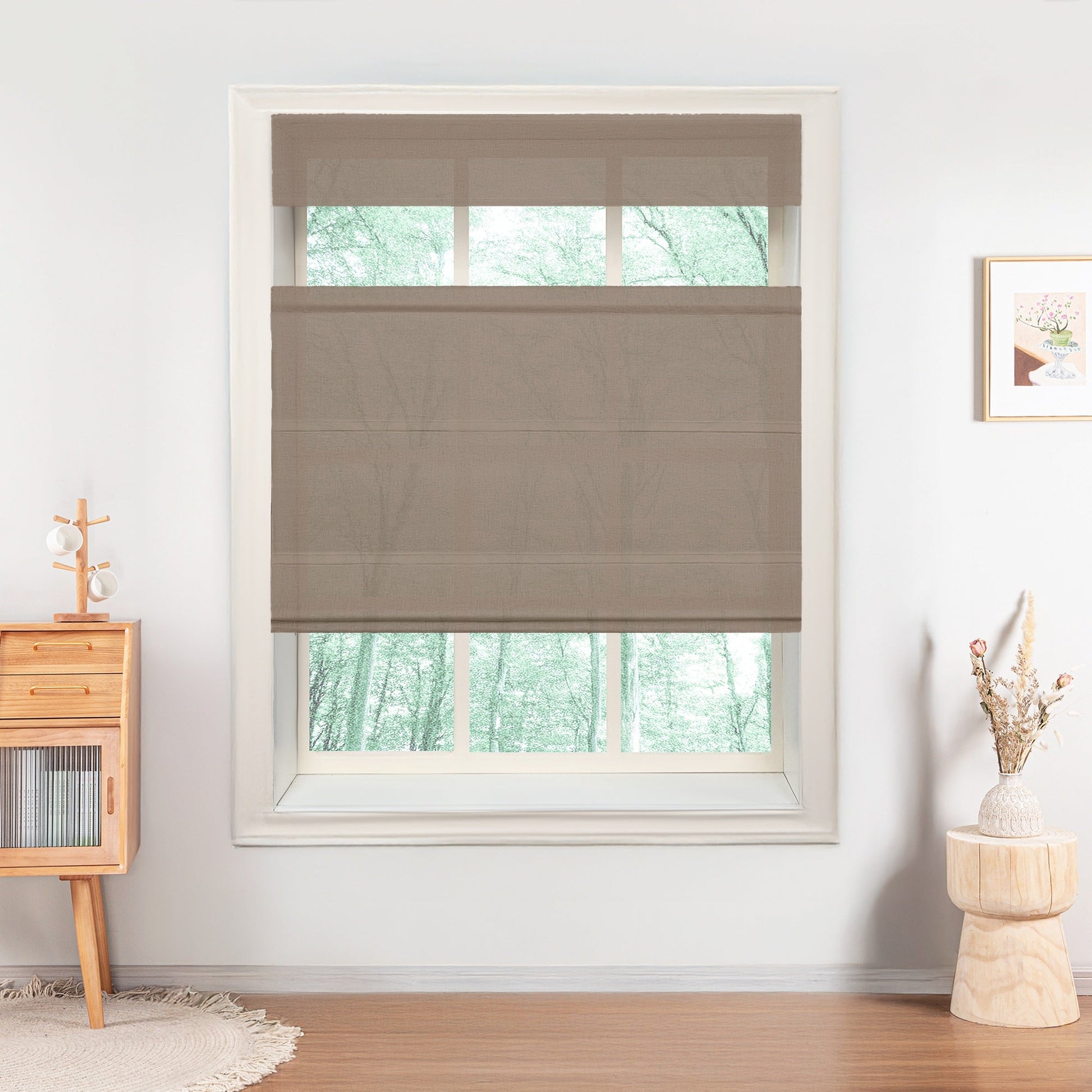 Belgian Flax Linen Roman Shades & Blinds | Top Down Bottom Up-Neutral Decor