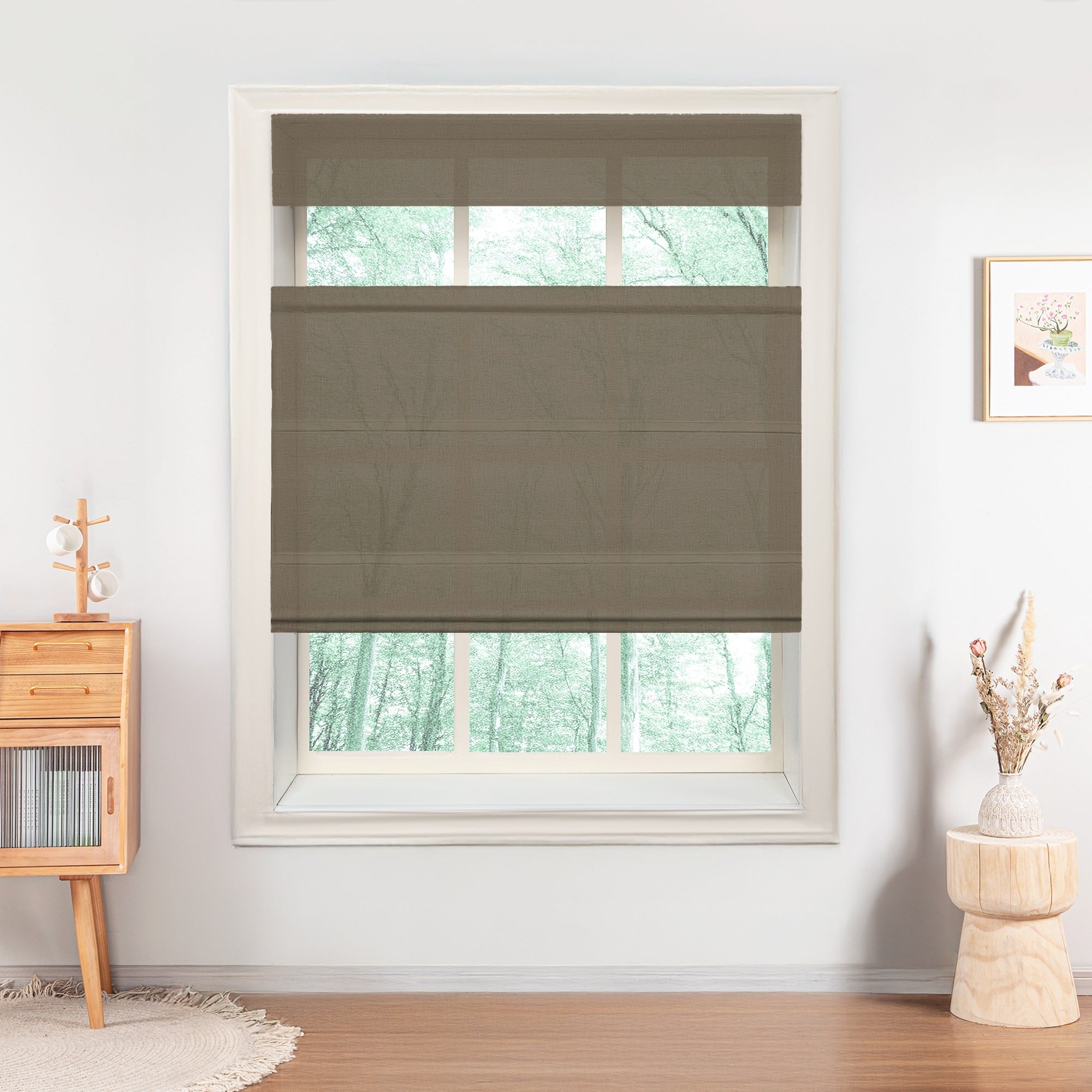 Belgian Flax Linen Roman Shades & Blinds | Top Down Bottom Up-Neutral Decor