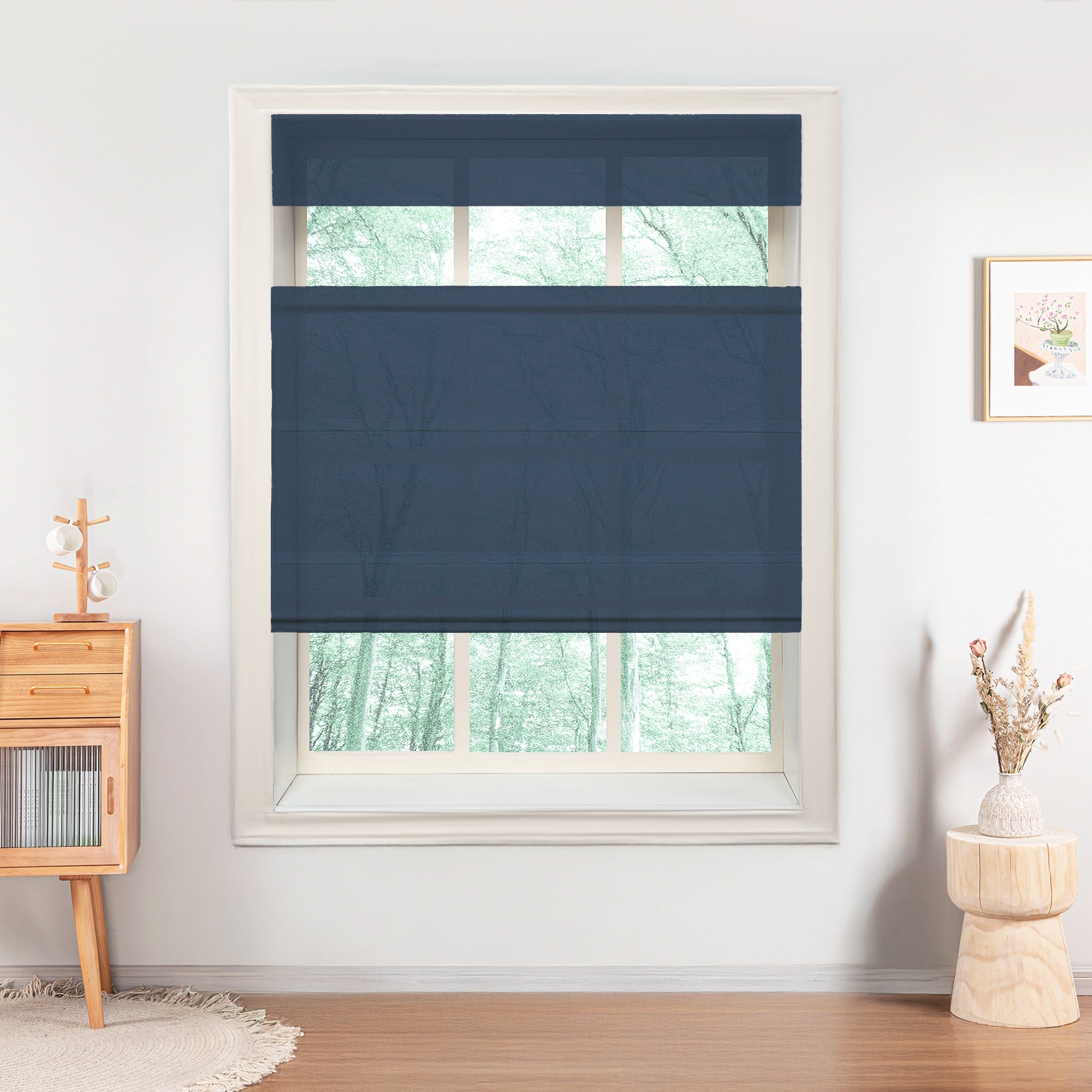 Belgian Flax Linen Roman Shades & Blinds | Top Down Bottom Up-Neutral Decor