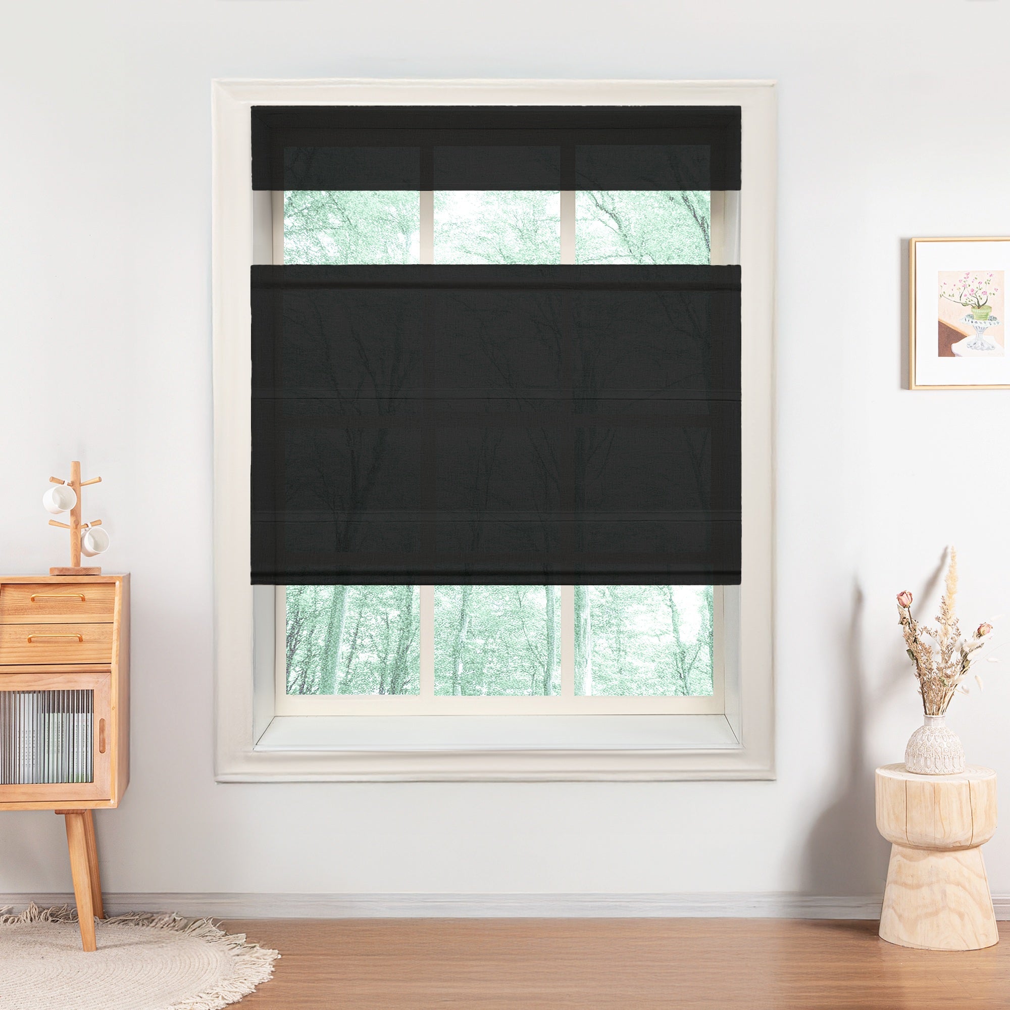 Belgian Flax Linen Roman Shades & Blinds | Top Down Bottom Up-Neutral Decor