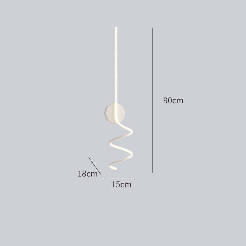 Arisha Modern LED Art Interior Wall Light Spiral, Black & White - Neutral Decor