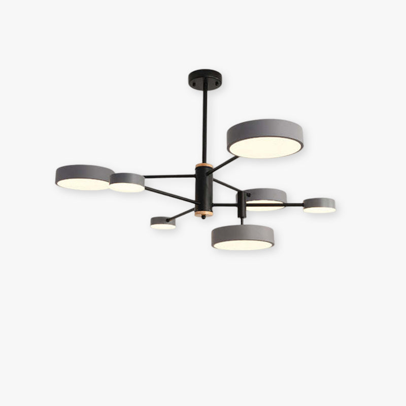 Arisha Pendant Light LED, Metal & Wood, Grey/White/Gold - Neutral Decor