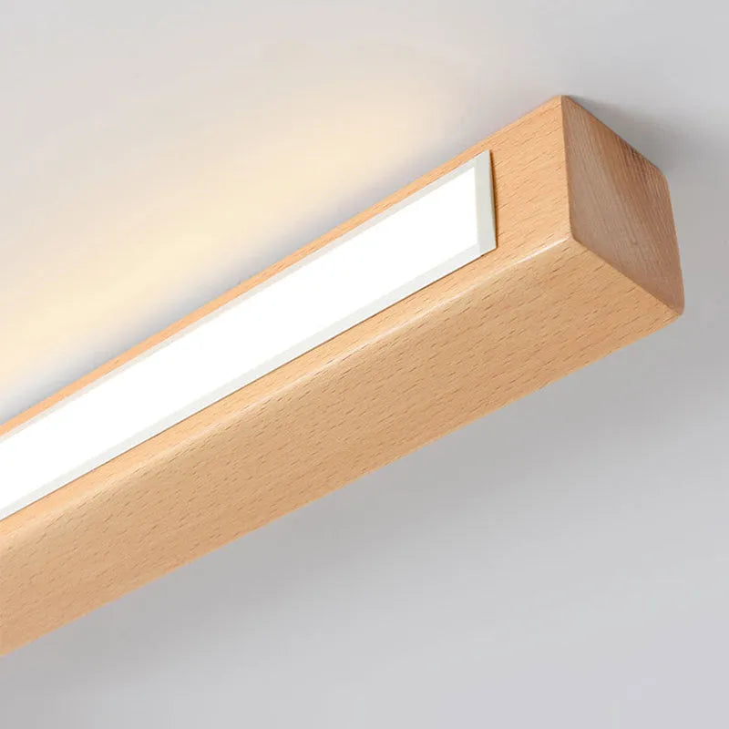 Arisha Linear Slim Ceiling Light, Wood - Neutral Decor