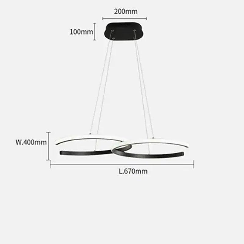 Arisha Modern Minimalist Pendant Light, Double-C - Neutral Decor