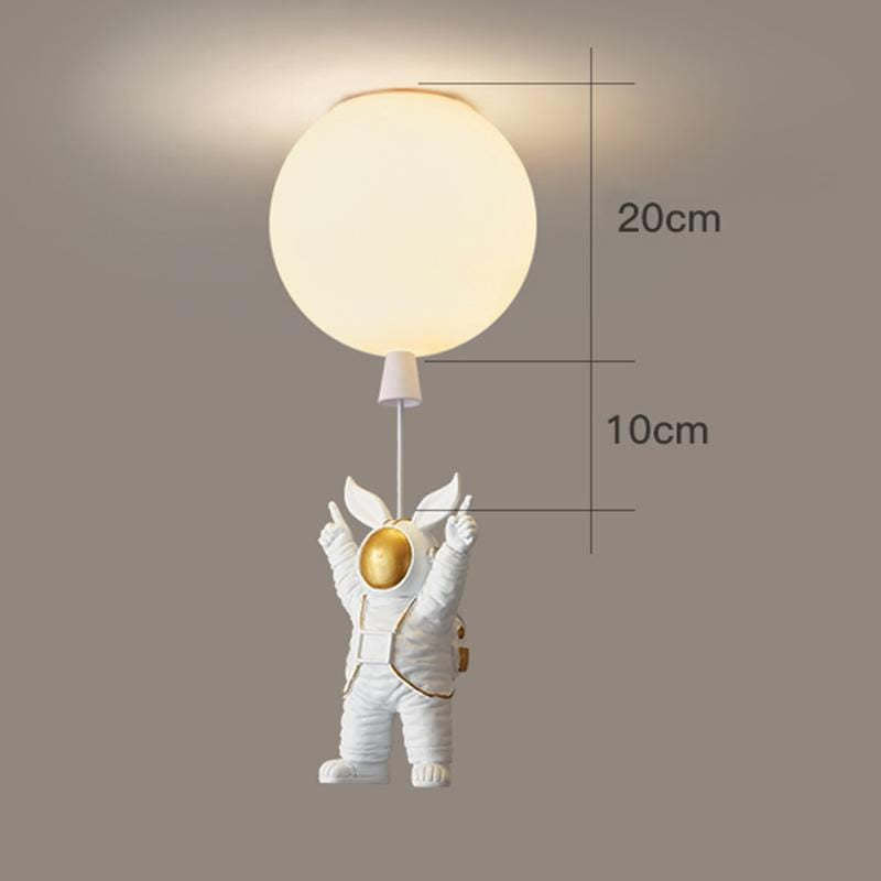 Aria Astronaut Balloon Flush Mount Ceiling Light, L 20/25/30/35cm - Neutral Decor