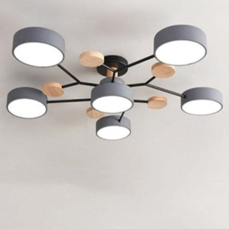 Arisha Ceiling Light, Wood Round for Living Room - Neutral Decor