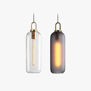 Valentina Clear& Glass Cylinder Pendant Light, 2 Color - Neutral Decor