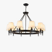 Silva vintage Ring Metal/Fabric Chandelier, Black/Copper - Neutral Decor