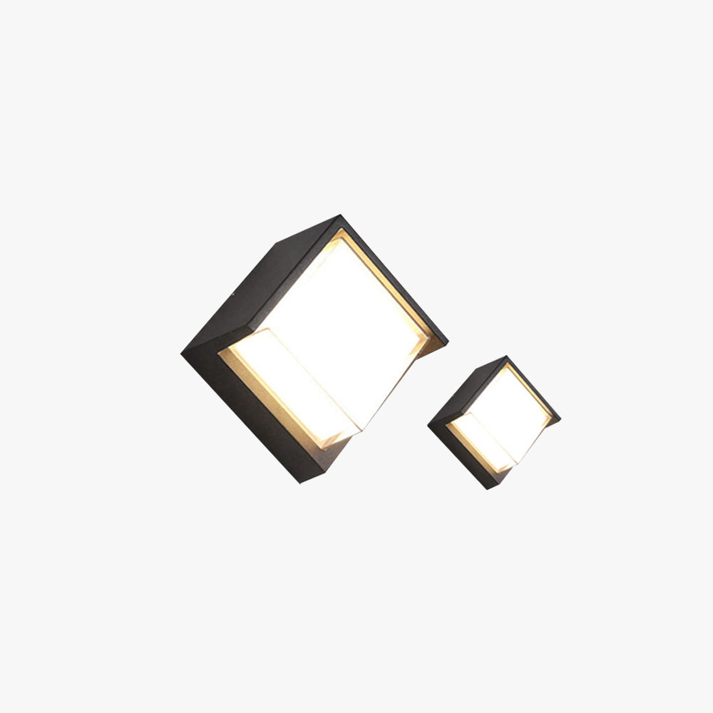 Ray Modern Square Metal Outdoor Wall Lamp Black White - Neutral Decor