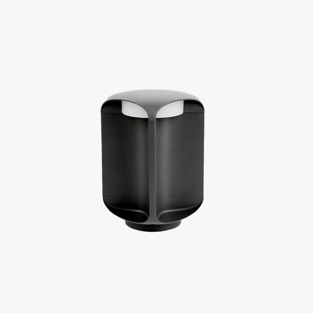 Ray Minimalist Cylinder Outdoor Floor Lamp, Metal/Glass, Black - Neutral Decor