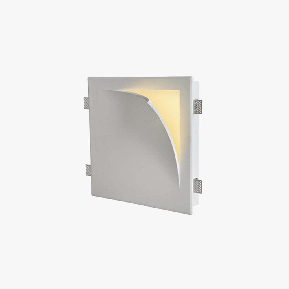 Aria Modern Recessed Metal/Plaster LED Wall Lamp, White - Neutral Decor