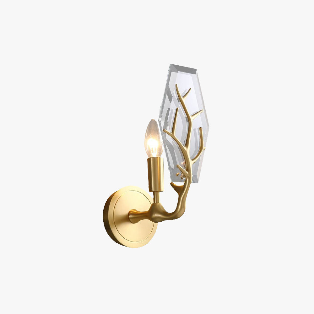 Arisha Modern Gold Wall Lamp, Metal & Crystal - Neutral Decor