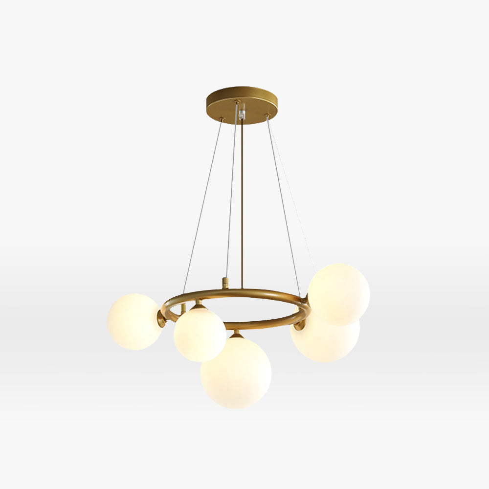 Valentina Modern Designe Wave Metal/Glass Pendant Light, White/Gold - Neutral Decor