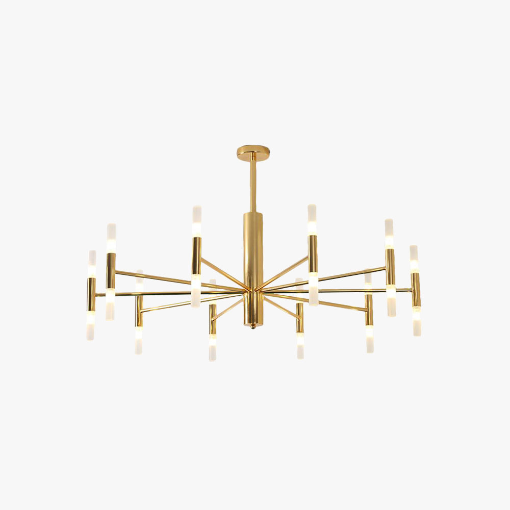 Kristy Modern Cylindrical Metal Chandelier, Gold - Neutral Decor