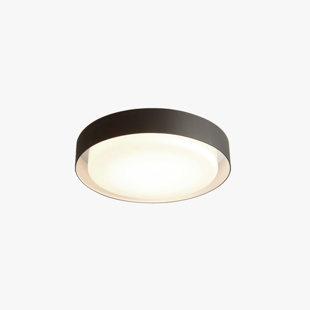 Ray Modern Round Flush Mount Ceiling Light, Metal/Acrylic, White/Black - Neutral Decor