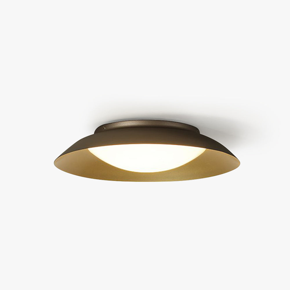 Arisha Round Metal Flush Mount Ceiling Light, Brass - Neutral Decor
