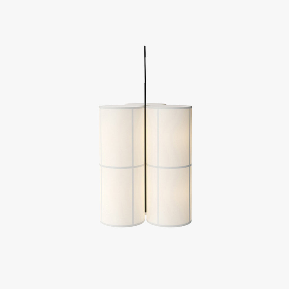 Ritta Cylinder Pendant Light, Lantern, Fabric, Japanese - Neutral Decor