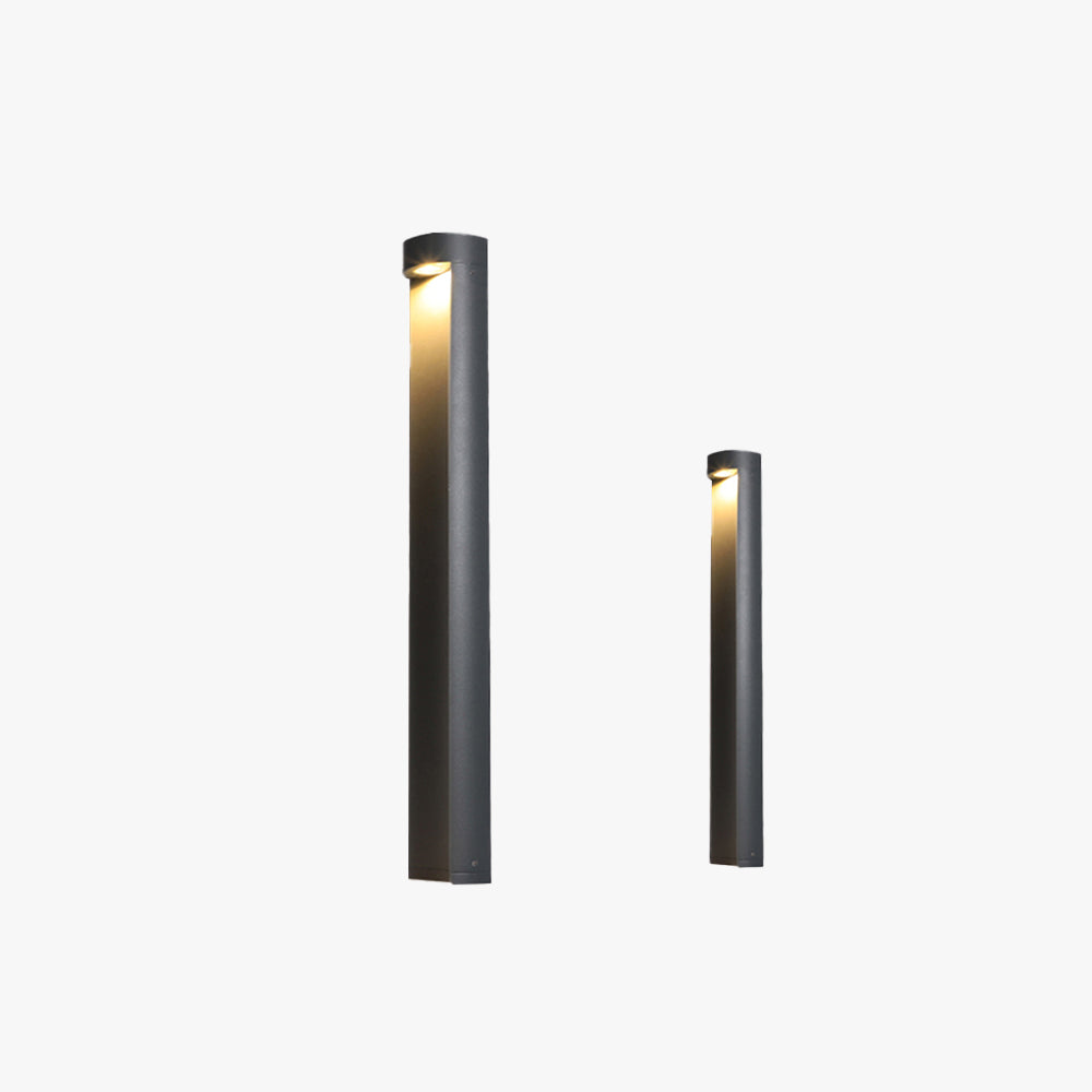 Ray Modern Metal Cylindrical Outdoor Path Light, Black - Neutral Decor
