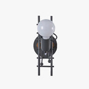 Arisha Industrial Man Metal/Wood Wall Light, Gray/White/Green - Neutral Decor