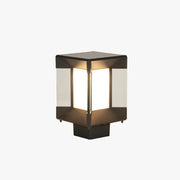Ray Modern Rectangular Metal Glass Outdoor Lamp, Black/Black-Gold - Neutral Decor