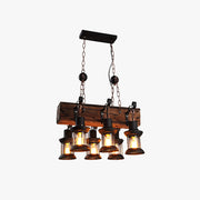 Epoch Retro Rectangular Metal/Wood Lantern Pendant Light - Neutral Decor