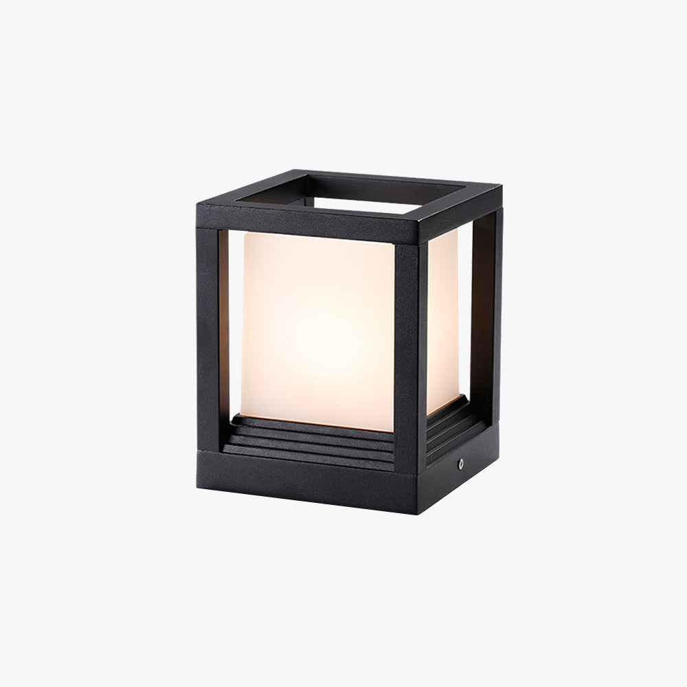 Ray Modern Rectangular Metal Outdoor Lamps, Black - Neutral Decor