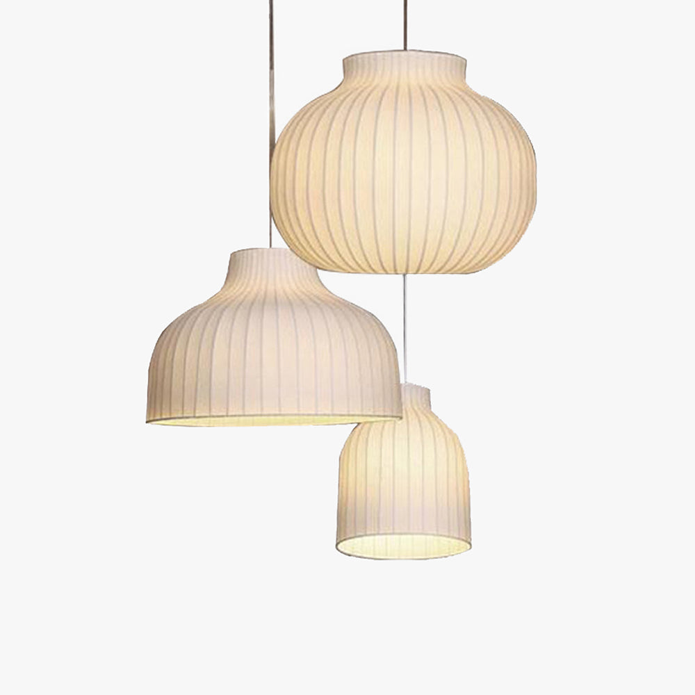 Ritta French Vintage White Pendant Light, Synthetic Silk - Neutral Decor