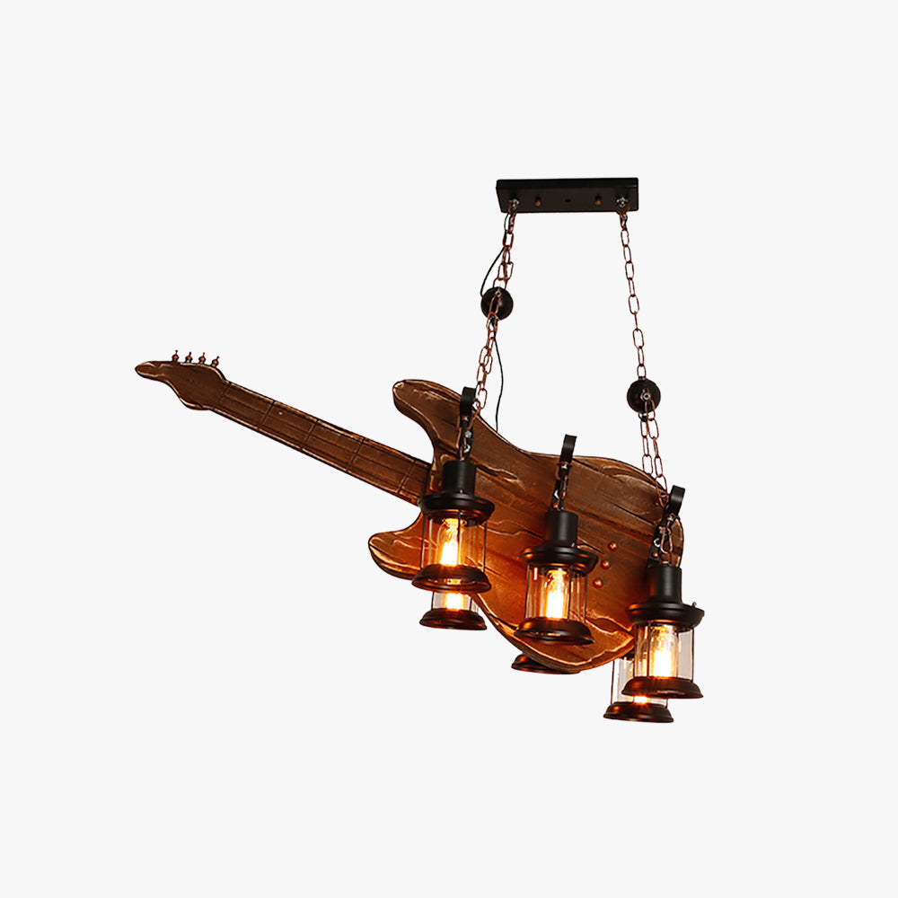 Epoch Farmhouse Guitar Pendant Light, Metal/Wood, Walnut - Neutral Decor