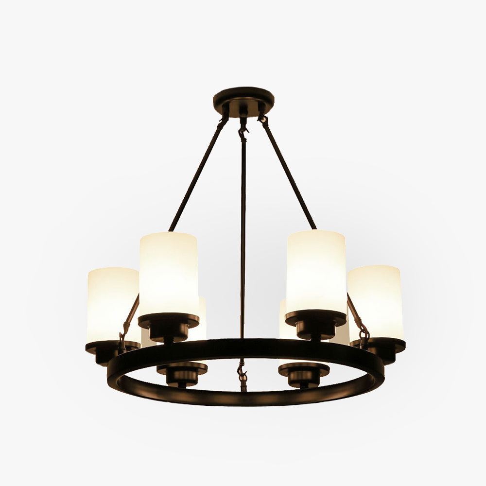 Silva Retro Black Metal/Glass Chandelier for Living Room - Neutral Decor