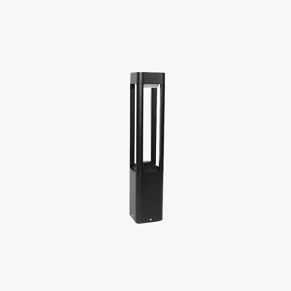 Ray Metal Rectangular Hollow Outdoor Path Light, Black - Neutral Decor