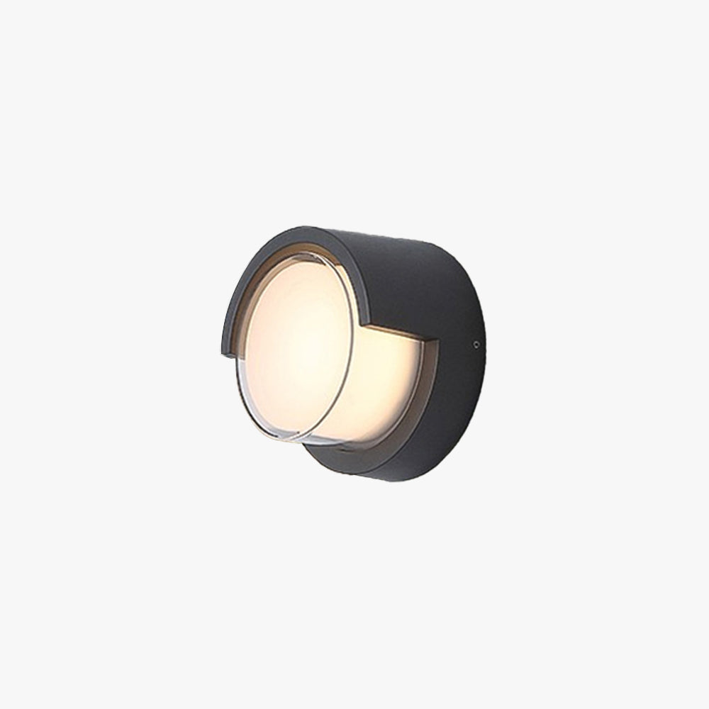 Ray Modern Round/Rectangular Metal/Acrylic Outdoor Wall Lamp, Black - Neutral Decor