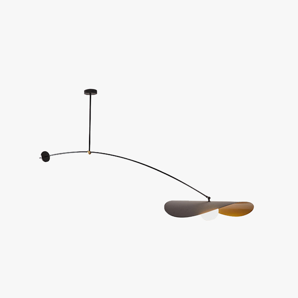 Arisha Minimalist Lotus Leaf Shaped Metal Pendant Light, Black/Gold - Neutral Decor