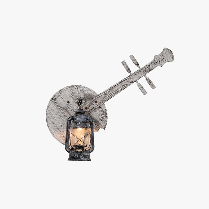Epoch Wall Lamp Lute Vintage Lantern Wooden Gray, Dining Room - Neutral Decor