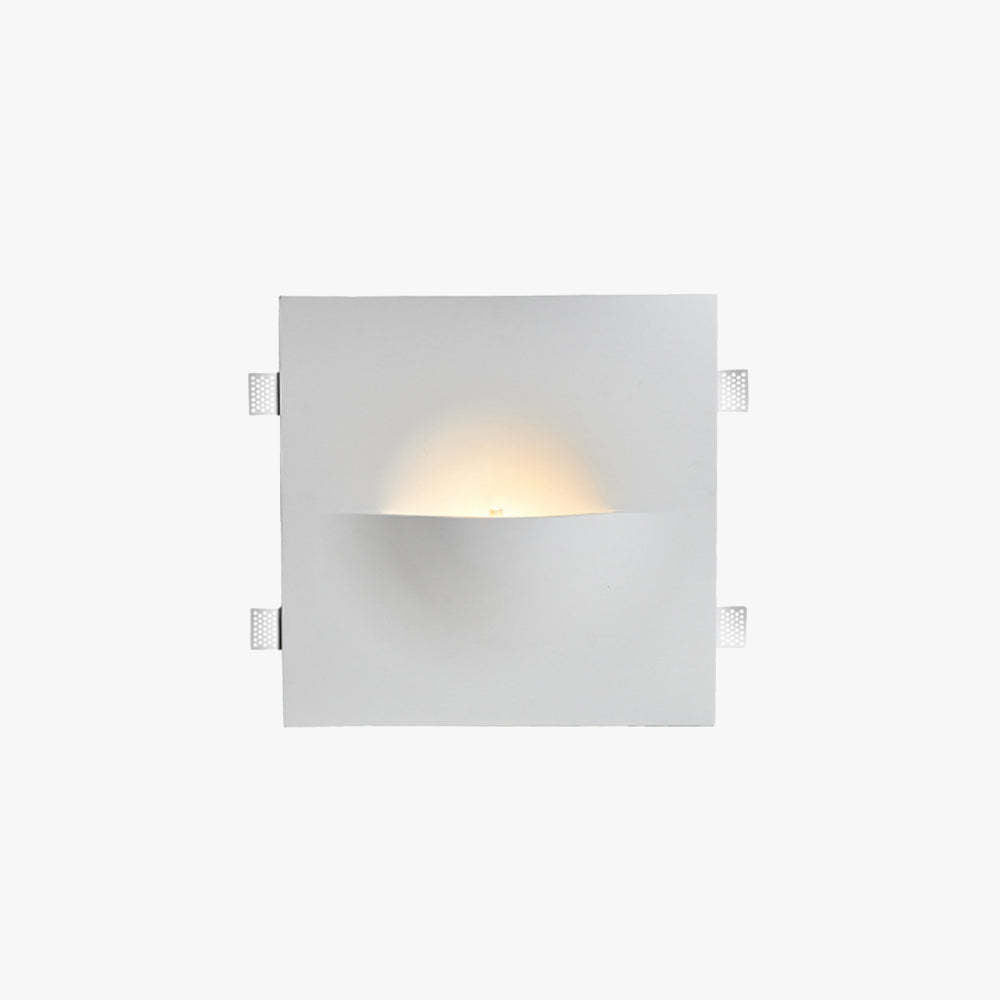 Aria Modern Recessed Metal/Plaster LED Wall Lamp, White - Neutral Decor