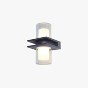 Ray Modern Cylindrical Metal Outdoor Wall Lamp With 2 Heads, Black - Neutral Decor