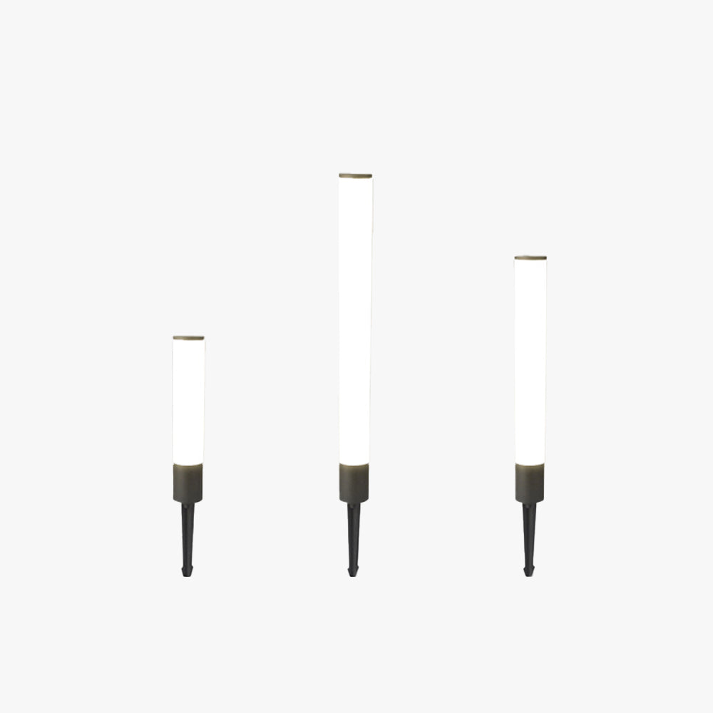 Ray Minimalist Cylindrical Acrylic Outdoor Ground Ligh, Black - Neutral Decor