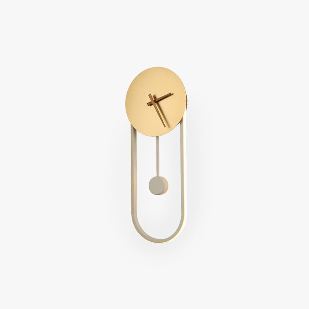Arisha Nordic Clock Wall Lamp, Gold & Black - Neutral Decor