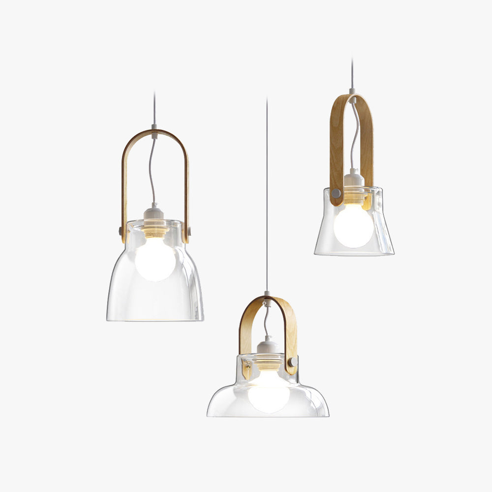 Valentina Minimalist Bowl Shaped Glass Pendant Light, Clear - Neutral Decor