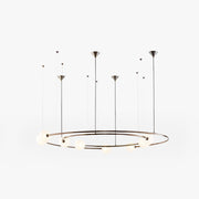 Valentina Modern Ring Metal Pendant Light, Black/Gold - Neutral Decor