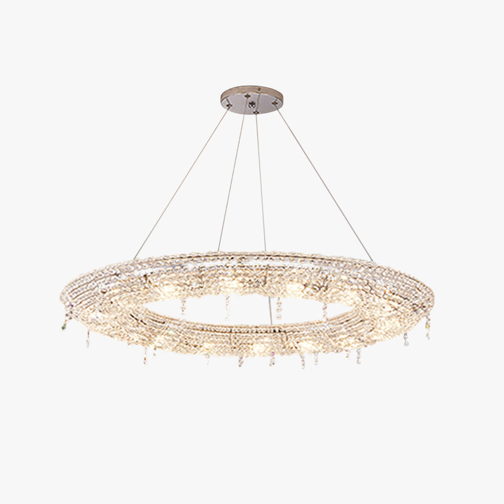 Kristy Luxury Round Crystal Pendant Light for Living Room/Dining Room - Neutral Decor