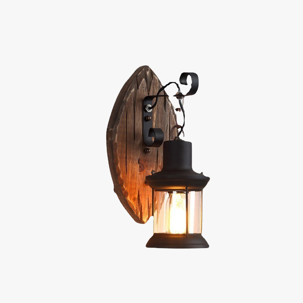 Epoch Wall Lamp Leaf Shape Vintage, Wood/Metal, Bedroom - Neutral Decor