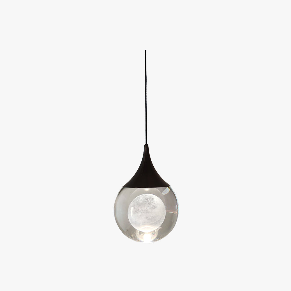 Aria Minimalist Moon Metal Pendant Light,Black - Neutral Decor