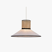 Ritta Modern Rattan/FabricPendant Light, White - Neutral Decor