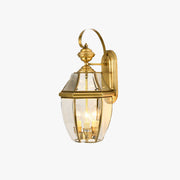 Ray Vintage Lantern Metal Outdoor Wall Lamp, Gold - Neutral Decor