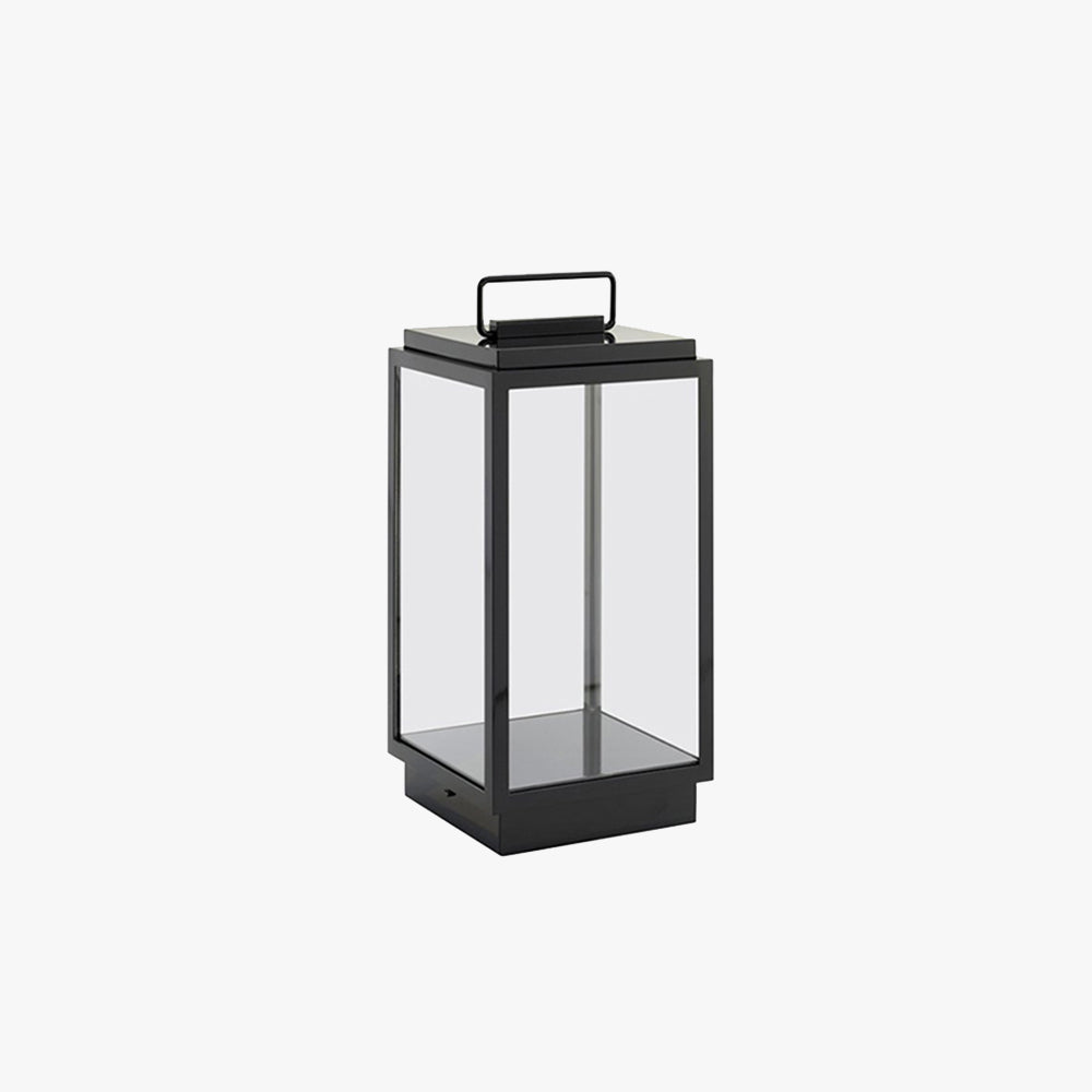 Ray Minimalist Cuboid Outdoor Floor Lamp, Hardwired, Black - Neutral Decor